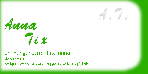 anna tix business card